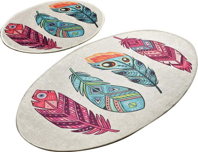 Koupelnové předložky v sadě 2 ks 60x100 cm Feather – Foutastic Foutastic