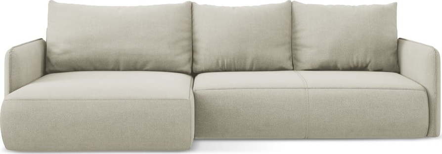 Krémová rozkládací/s úložným prostorem rohová pohovka (levý roh) Nanea – Makamii Makamii