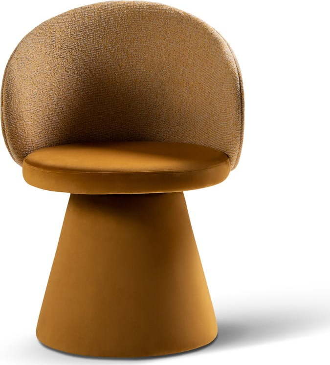 Křeslo z textilie bouclé v hořčicové barvě Inez – Micadoni Home Micadoni