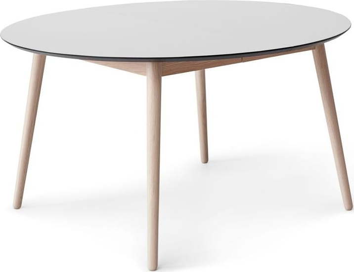 Kulatý rozkládací jídelní stůl s bílou deskou a přídavnou deskou ø 135 cm Meza – Hammel Furniture Hammel Furniture