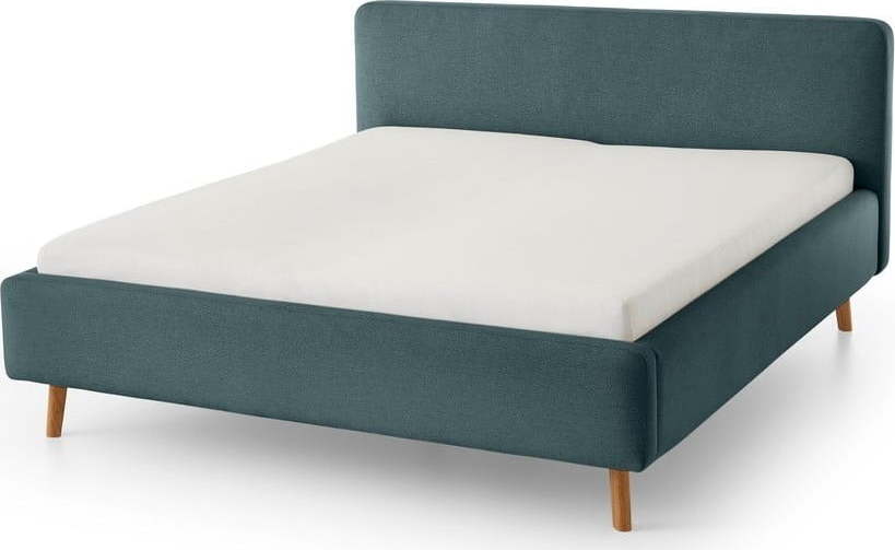 Modrošedá čalouněná dvoulůžková postel bez roštu 140x200 cm Mattis – Meise Möbel Meise Möbel