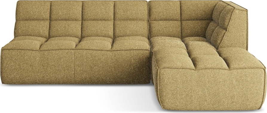 Modulární rohová pohovka v hořčicové barvě (variabilní roh) Kalai – Makamii Makamii