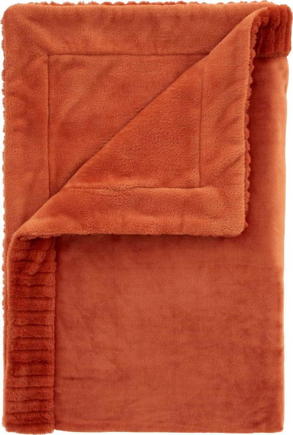 Oranžová deka z mikroplyše 150x200 cm Velvet and Faux Fur – Catherine Lansfield Catherine Lansfield