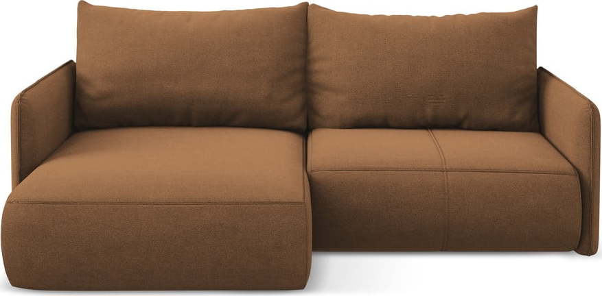 Oranžová rozkládací/s úložným prostorem rohová pohovka (levý roh) Nanea – Makamii Makamii