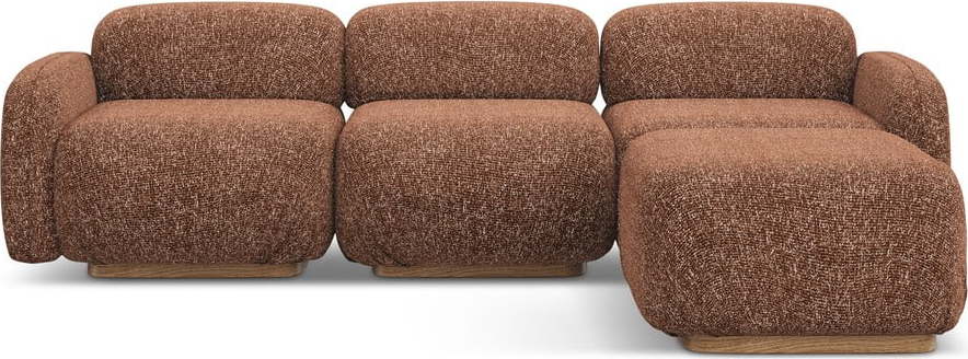 Oranžová/hnědá modulární rohová pohovka (variabilní roh) Ailani – Makamii Makamii