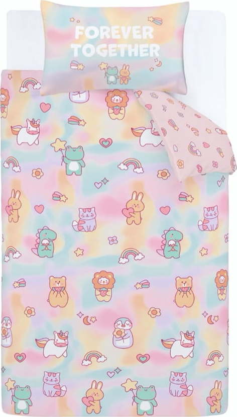 Růžové dětské povlečení na dvoulůžko 200x200 cm Forever Together – Catherine Lansfield Catherine Lansfield