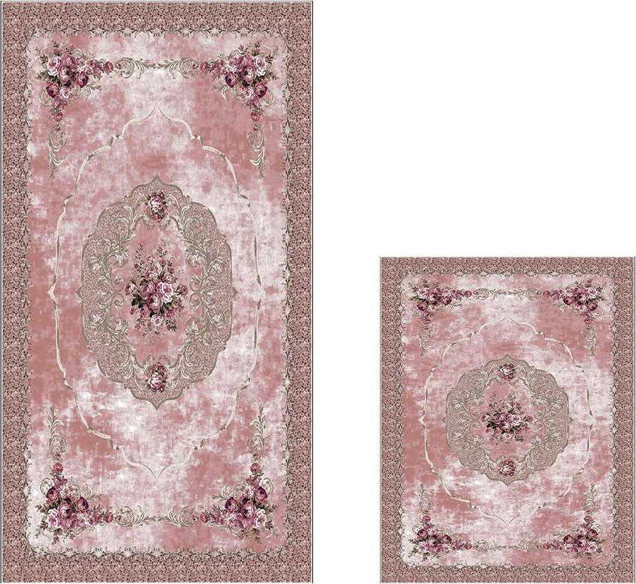 Růžové koupelnové předložky v sadě 2 ks 60x100 cm – Foutastic Foutastic