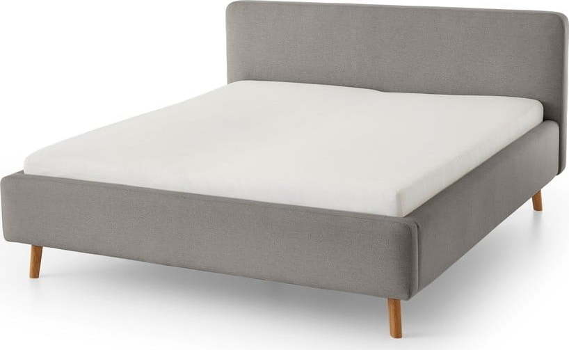 Šedá čalouněná dvoulůžková postel s úložným prostorem s roštem 140x200 cm Mattis – Meise Möbel Meise Möbel