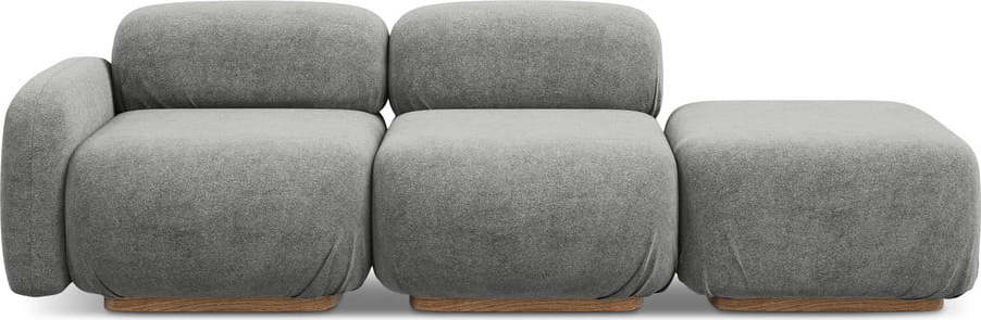 Šedá lenoška z textilie bouclé (pravý roh) Ailani – Makamii Makamii