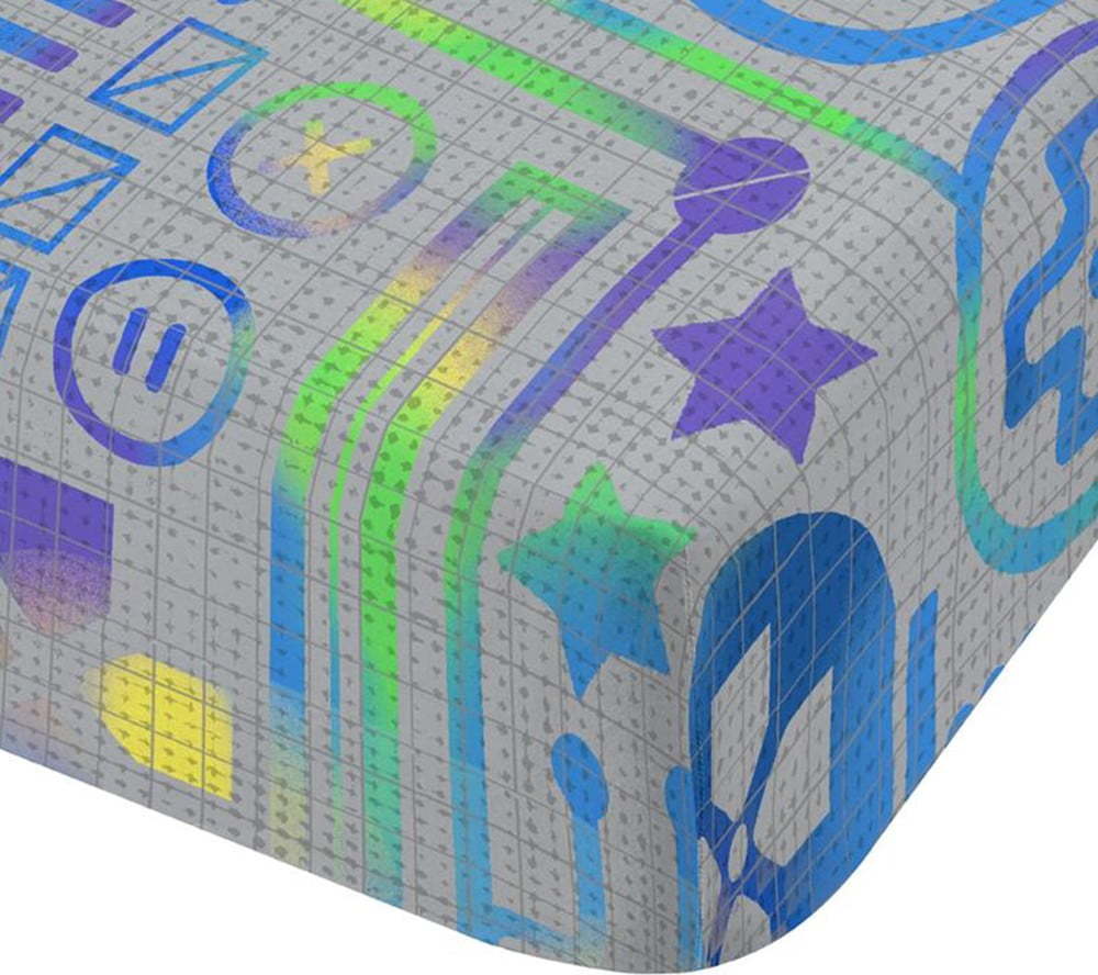 Šedé napínací dětské prostěradlo na jednolůžko/na vysokou matraci z mikrovlákna 90x190 cm Gamer – Catherine Lansfield Catherine Lansfield