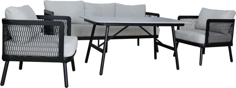 Šedý hliníkový zahradní lounge set pro 5 Edinburgh – Rojaplast Rojaplast