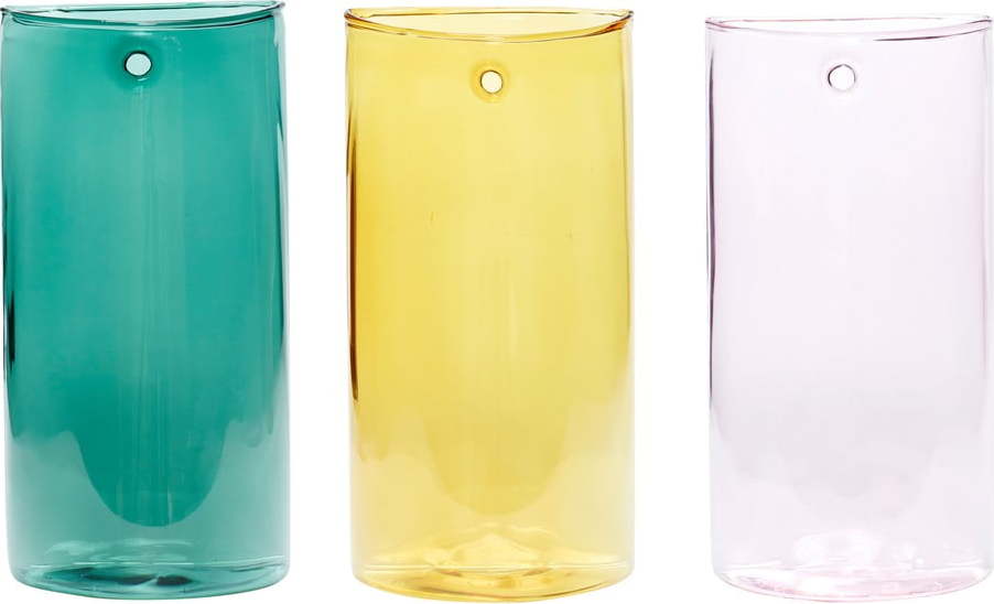 Skleněné ručně vyrobené vázy v sadě 3 ks (výška 19 cm) Popsicle – Hübsch Hübsch