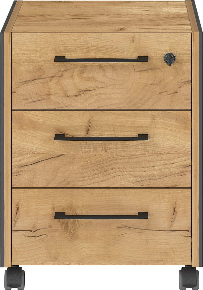 Skříňka v dekoru dubu v antracitovo-přírodní barvě 42x54x49 cm Podium – Germania Germania