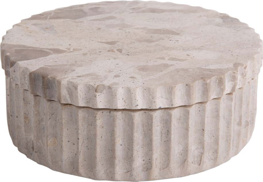 Světle hnědý dekorativní kamenný úložný box ø 15x6 cm Marble – PT LIVING PT LIVING