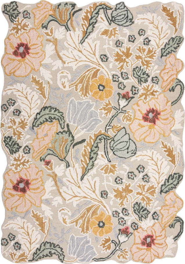 Světle růžový ručně tkaný vlněný koberec 160x230 cm Daphne Shaped Floral – Flair Rugs Flair Rugs