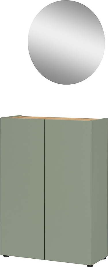 Světle zelená předsíňová sestava v dekoru dubu 74x200x33 cm Alviano – Germania Germania