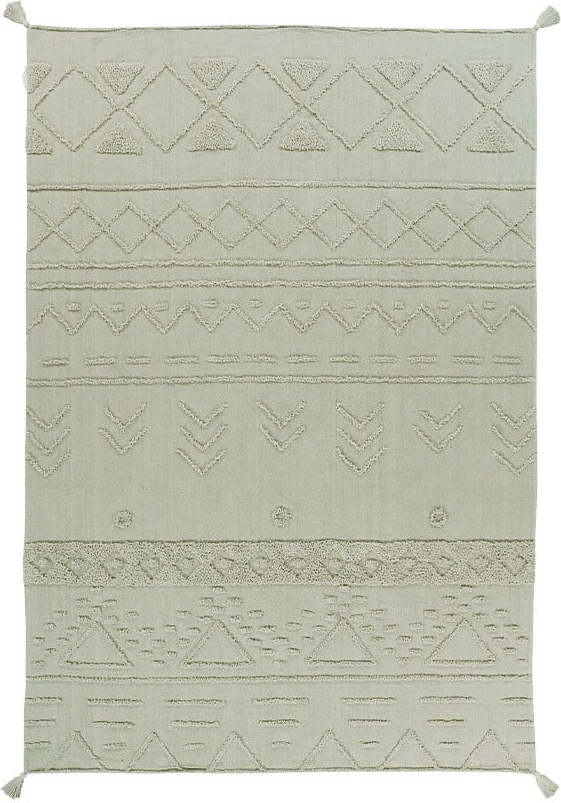 Světle zelený pratelný ručně tkaný bavlněný koberec 170x240 cm Tribu Olive – Lorena Canals Lorena Canals