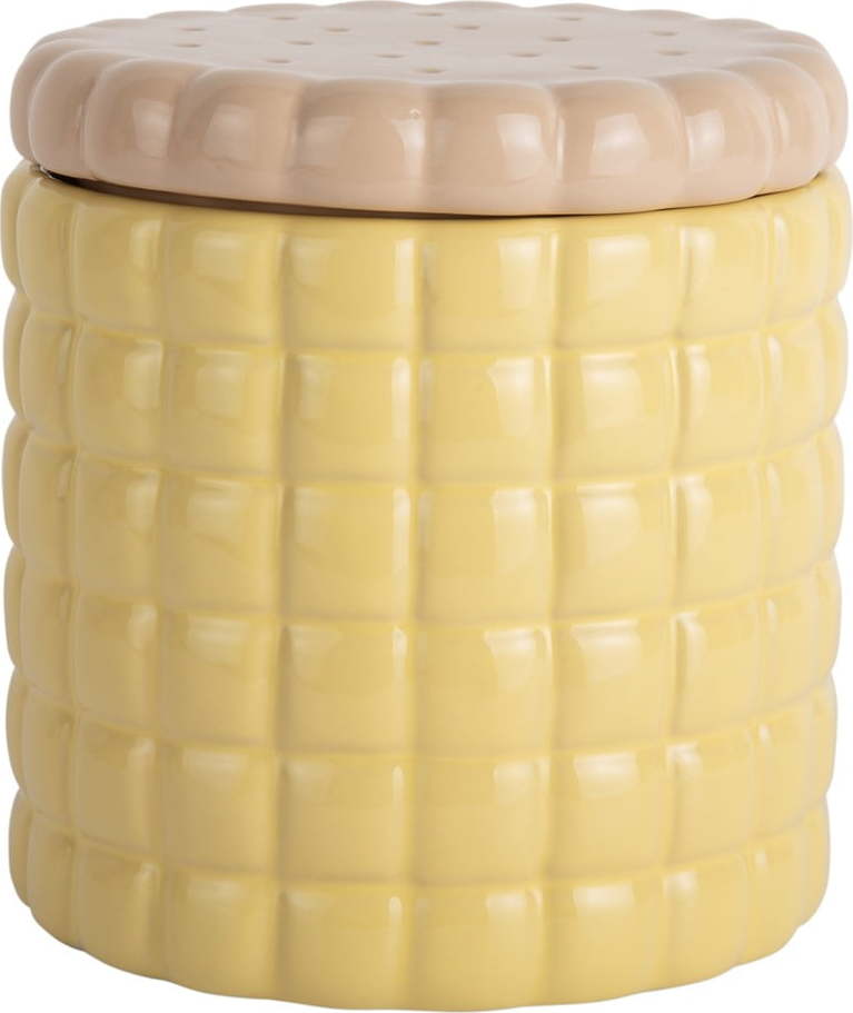 Světle žlutý dekorativní keramický úložný box ø 14x15 cm Biscuit Box – PT LIVING PT LIVING