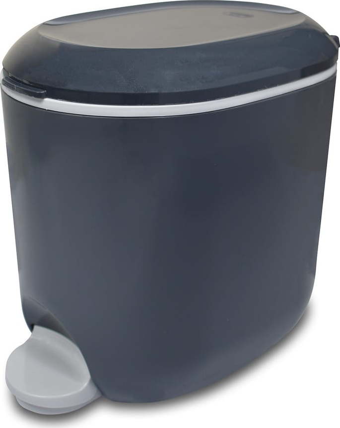 Tmavě šedý nášlapný plastový odpadkový koš 3