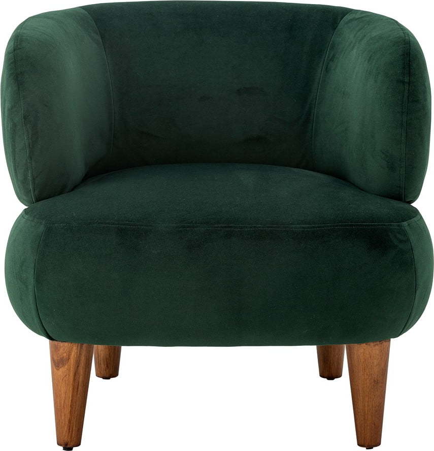 Tmavě zelené sametové křeslo ušák Ruperta – Bloomingville Bloomingville