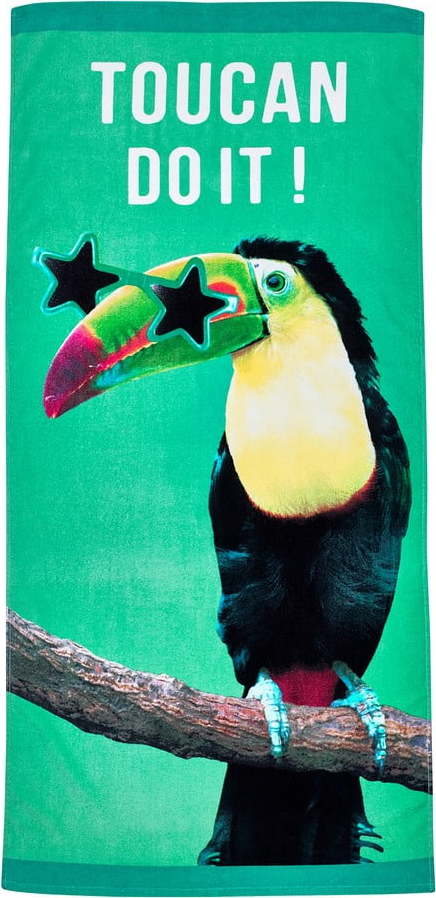 Zelená bavlněná plážová osuška 76x160 cm Toucan Do It – Catherine Lansfield Catherine Lansfield