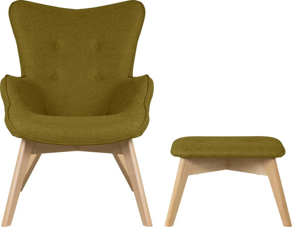 Zelené křeslo s podnožkou Niko – Ropez Ropez