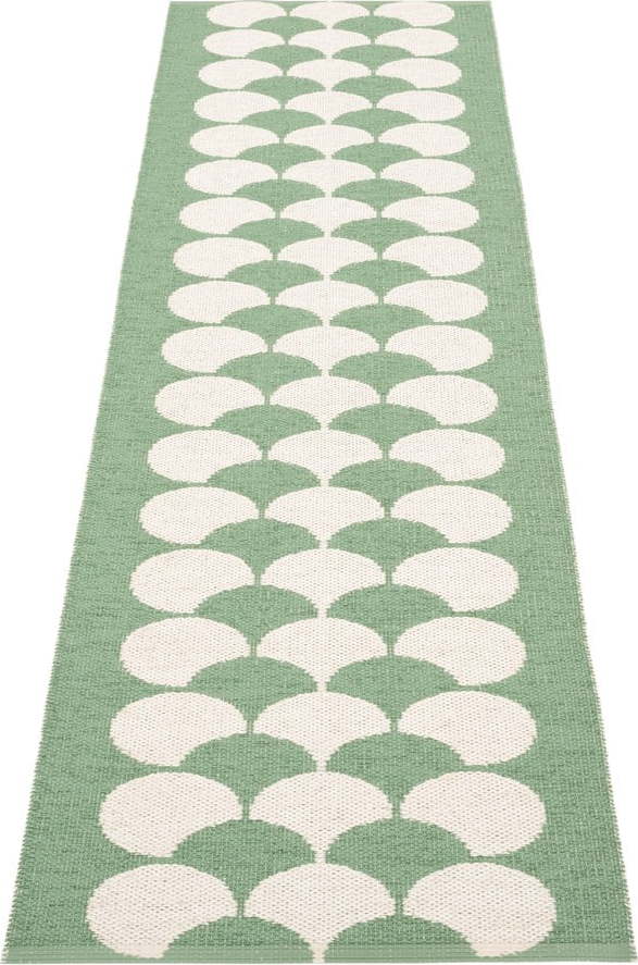 Zeleno-krémový vnitřní a venkovní běhoun 70x250 cm Poppy Oregano – Pappelina Pappelina