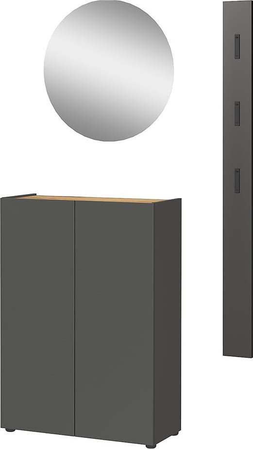 Antracitová předsíňová sestava v dekoru dubu 104x200x33 cm Alviano – Germania Germania