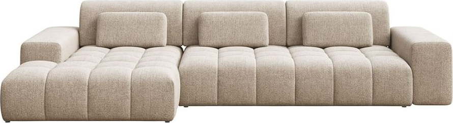 Béžová rohová pohovka (levý roh/s lenoškou) Chevi – Ghado Ghado