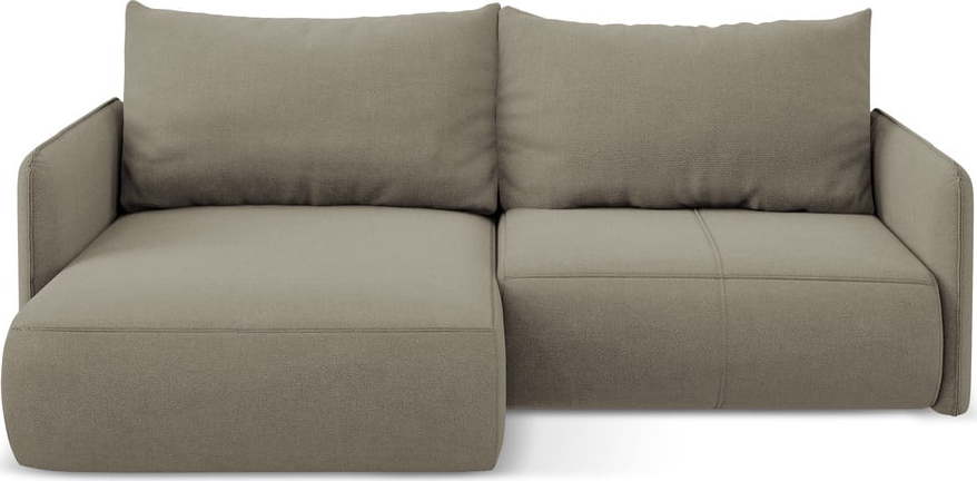 Béžová rozkládací/s úložným prostorem rohová pohovka (levý roh) Nanea – Makamii Makamii