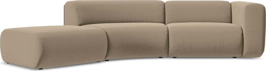 Béžová sametová lenoška (levý roh) Ekahi – Makamii Makamii