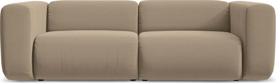 Béžová sametová pohovka 228 cm Ekahi – Makamii Makamii