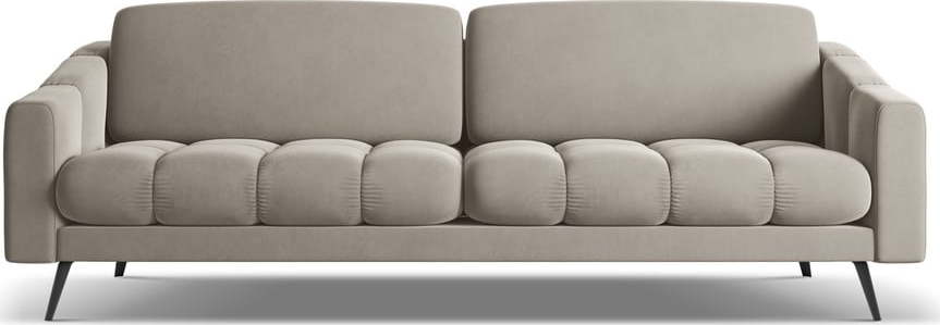 Béžová sametová pohovka 238 cm Nalu – Makamii Makamii