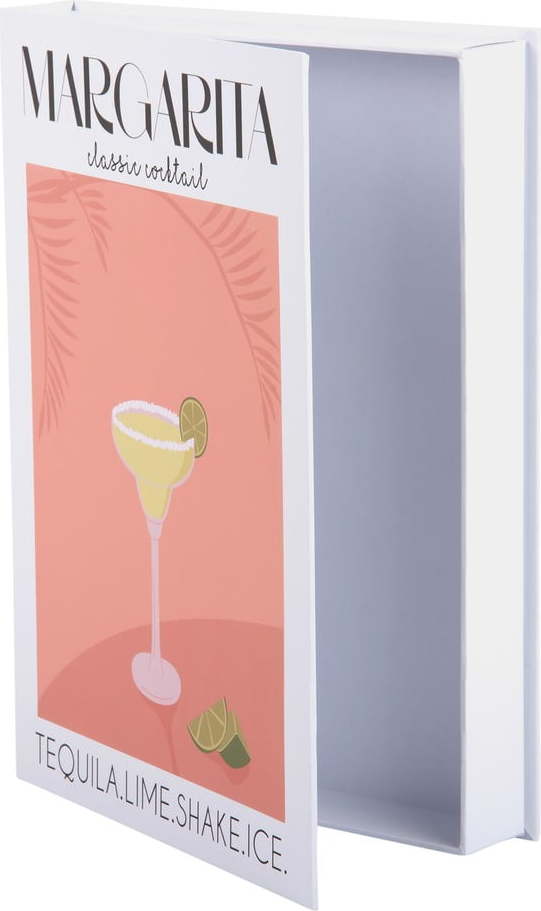 Bílo-oranžový dekorativní papírový úložný box 18x4x25 cm Margarita – PT LIVING PT LIVING