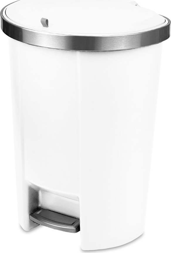Bílý nášlapný plastový odpadkový koš 50 l – Addis Addis