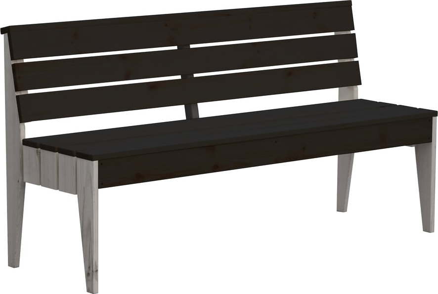 Černá dřevěná zahradní lavice Pool – Rojaplast Rojaplast