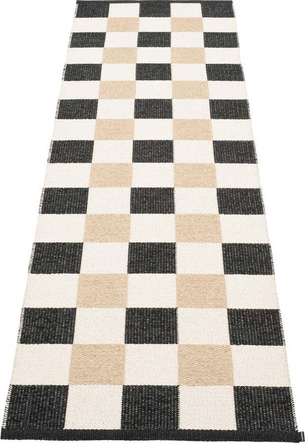 Černo-krémový vnitřní a venkovní běhoun 70x240 cm Pix Black Vanilla – Pappelina Pappelina