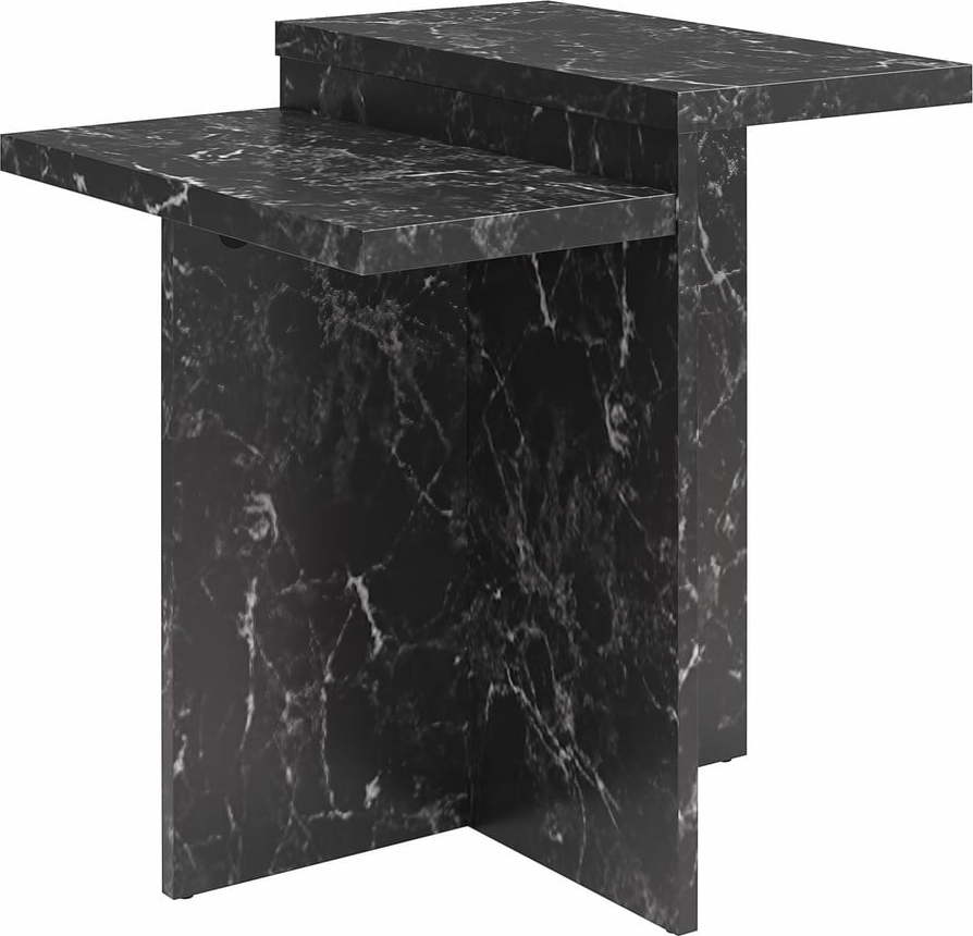 Černý konferenční stolek v dekoru mramoru 56x56 cm Brielle – CosmoLiving by Cosmopolitan CosmoLiving by Cosmopolitan