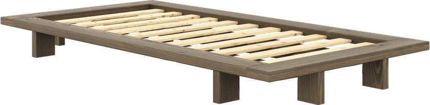 Hnědá jednolůžková postel z borovicového dřeva s roštem 90x200 cm Japan – Karup Design Karup Design