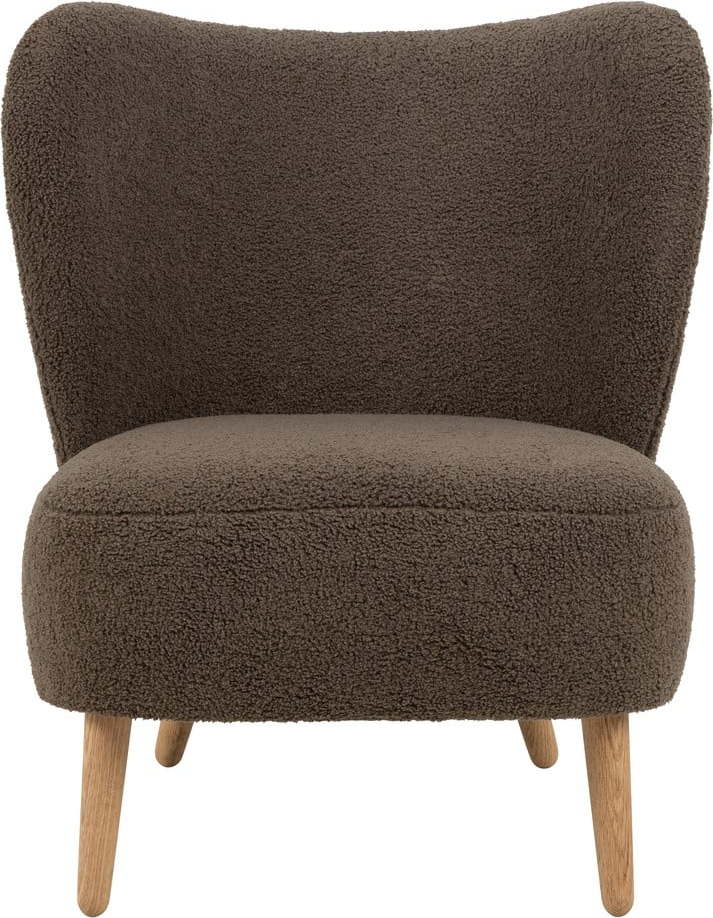 Hnědé křeslo z textilie bouclé Elmont – Actona Actona