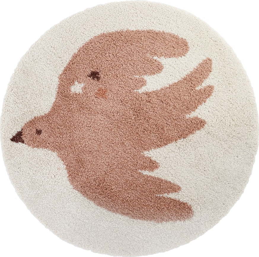 Krémový dětský koberec ø120 cm Bohemian Bird Creme – Nattiot Nattiot