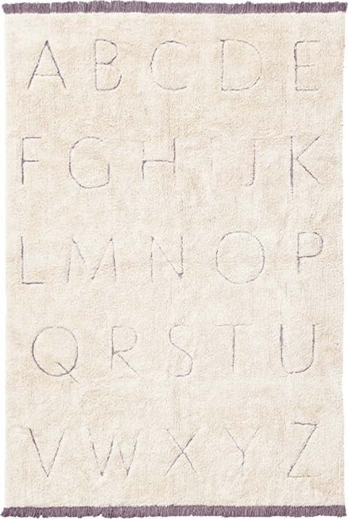 Krémový pratelný ručně tkaný bavlněný dětský koberec 120x160 cm ABC – Lorena Canals Lorena Canals