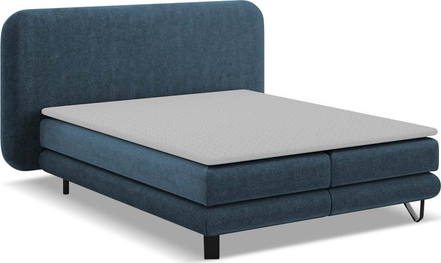 Modrá boxspring postel 180x200 cm Ilima – Makamii Makamii