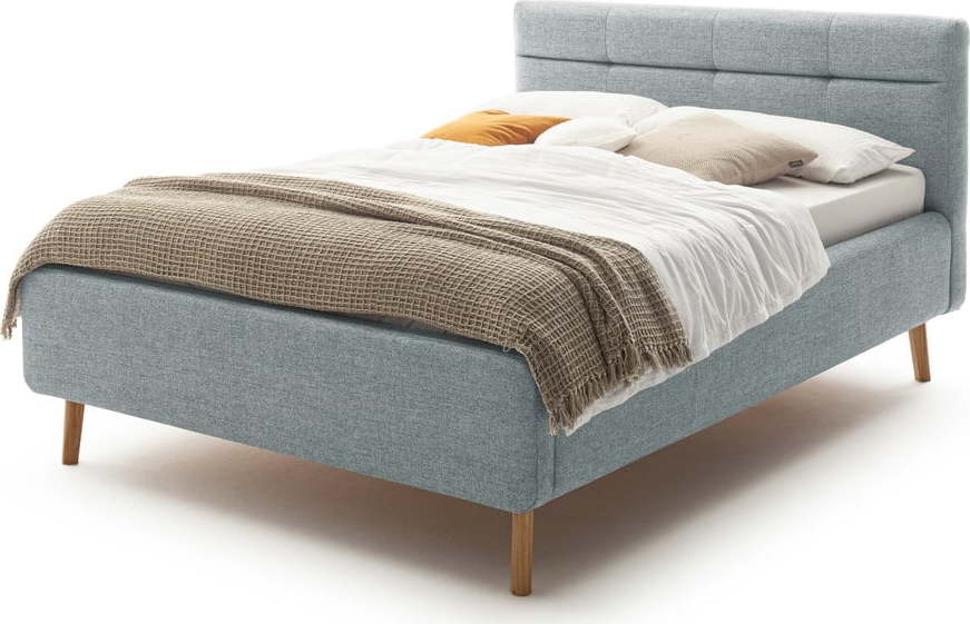 Modrá čalouněná dvoulůžková postel bez roštu 140x200 cm Lotte – Meise Möbel Meise Möbel
