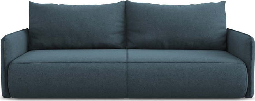 Modrá rozkládací/s úložným prostorem pohovka 216 cm Nanea – Makamii Makamii