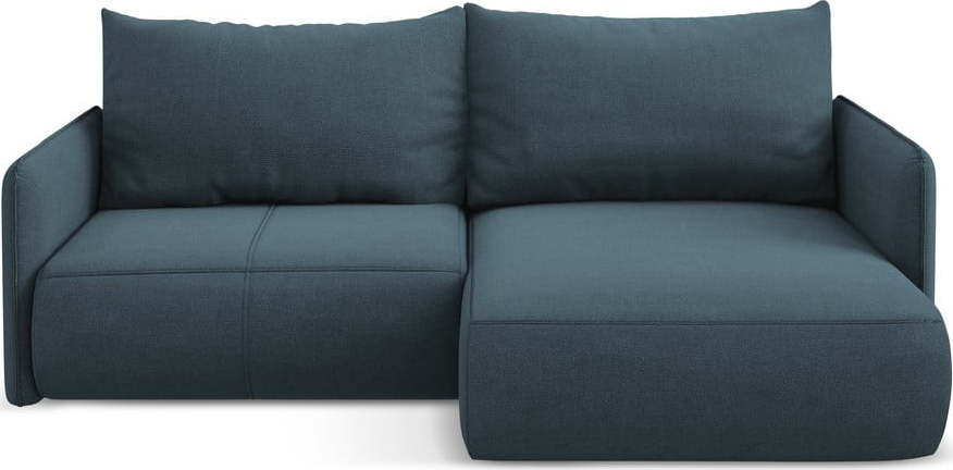 Modrá rozkládací/s úložným prostorem rohová pohovka (pravý roh) Nanea – Makamii Makamii