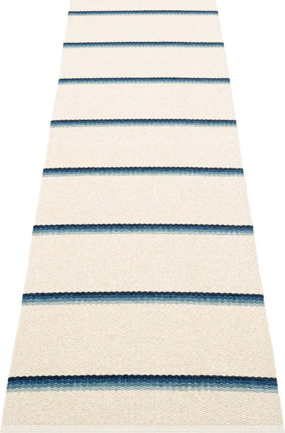 Modro-krémový vnitřní a venkovní běhoun 70x240 cm Olle Blue Vanilla – Pappelina Pappelina