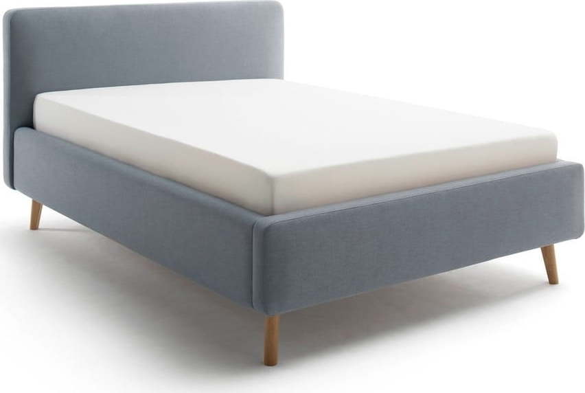 Modrošedá čalouněná jednolůžková postel bez roštu 120x200 cm Mattis – Meise Möbel Meise Möbel