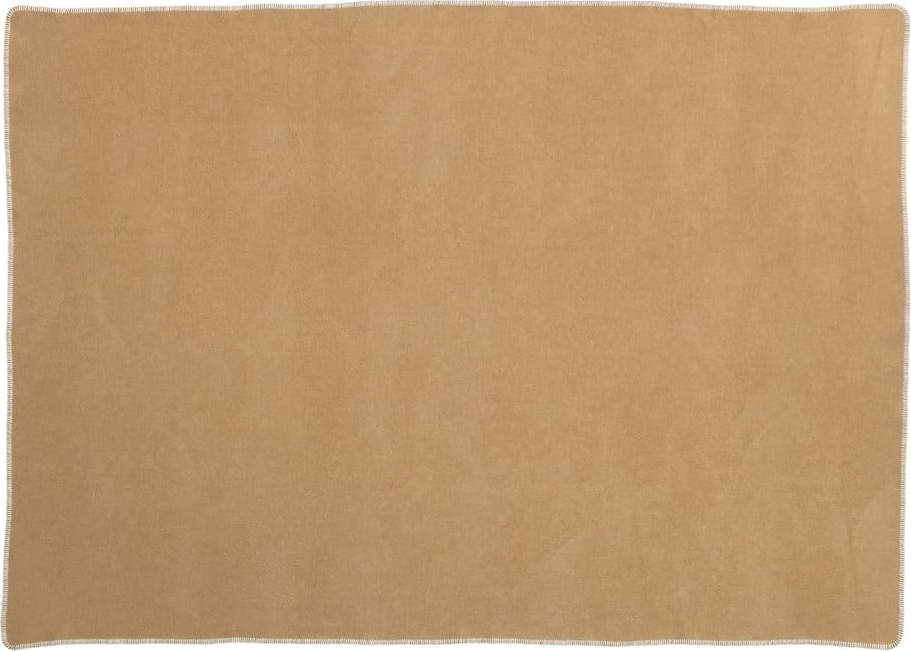 Okrově žlutá deka s příměsí vlny 140x200 cm Ylva Ochre – Pappelina Pappelina