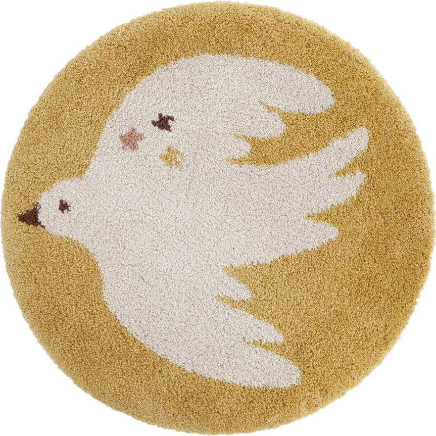 Okrově žlutý dětský koberec ø120 cm Bohemian Bird Miel – Nattiot Nattiot